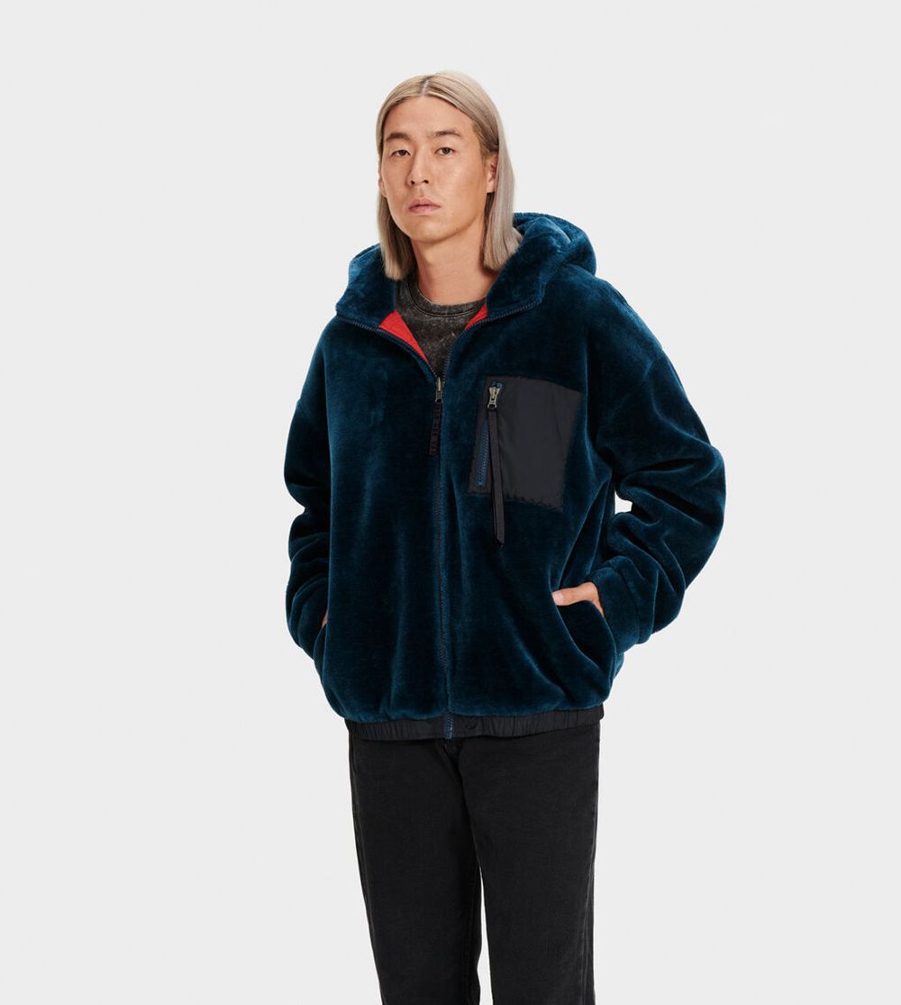 Ugg Jackets Canada - Ugg Men's Kairo Faux Fur Navy